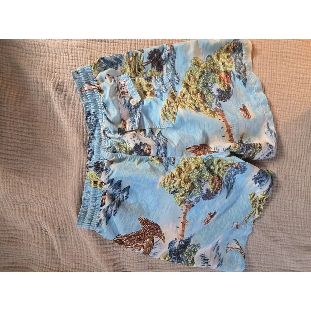 Polo Ralph Lauren Swim Trunks Mens Size Large Tropical Drawstring Beach shorts